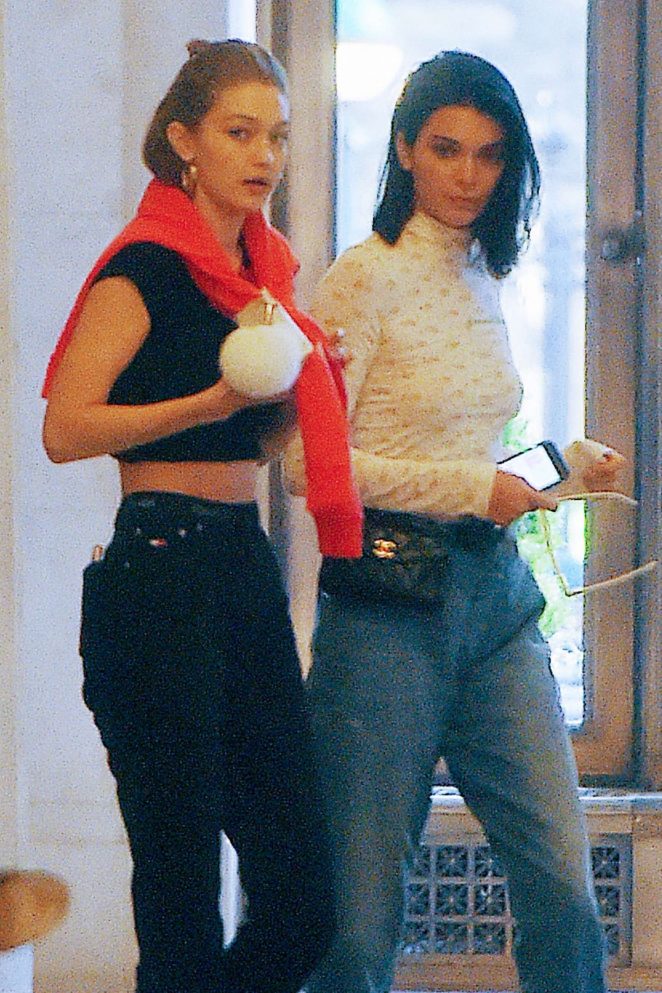 Kendall Jenner and Gigi Hadid - Leaving Nobu Restaurant in NY